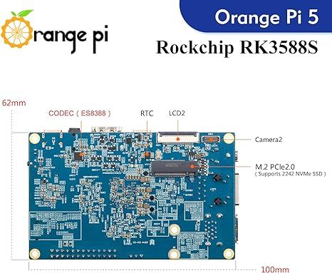 Orange Pi 5 16GB Rockchip RK3588S 8 Core 64 Bit Single