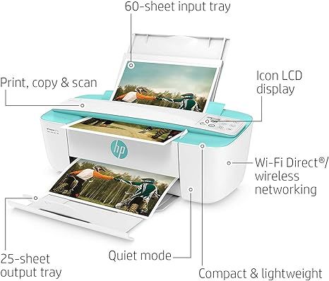 HP DeskJet 3755 Compact All-in-One Wireless Printer